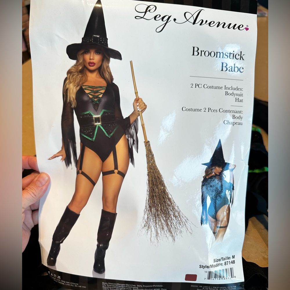 NWT Leg Avenue Sexy Witch Broomstick Babe Halloween Costume Adult M Medium
